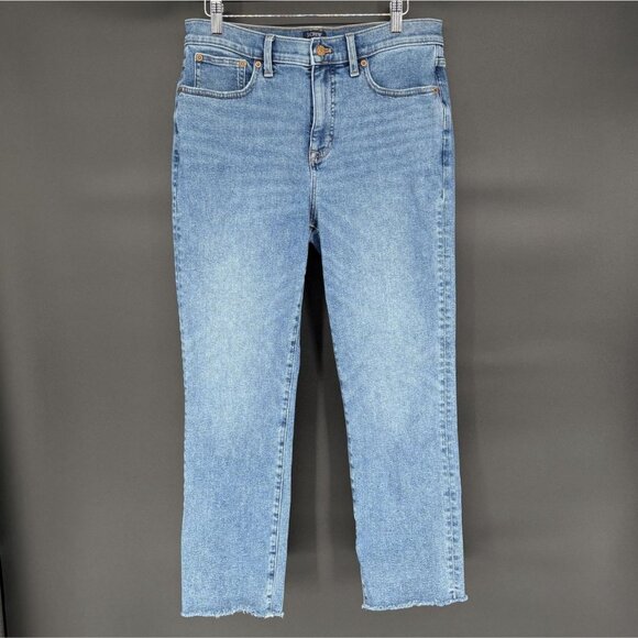 J.Crew Denim - J.Crew Women's Essential Straight Jean Size 29 Med Wash Raw Hem Cropped Preppy